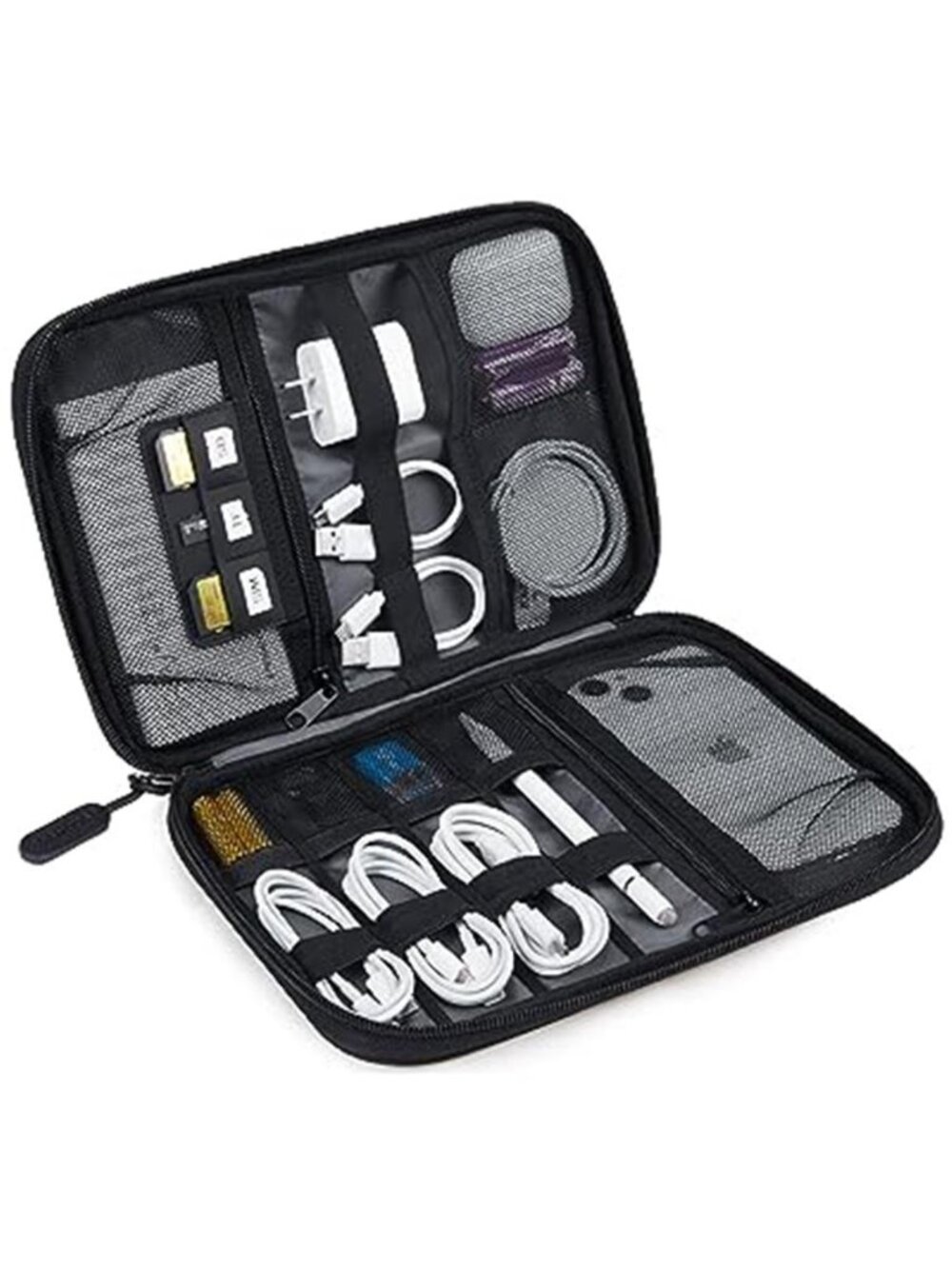 Large Electronics Travel Organizer Case, Tech Accessories Cord Storage
